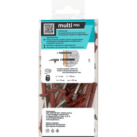 Усиленный нейлоновый дюбель-гвоздь ЕВРОПАРТНЕР multi pro f, грибовидный борт, 6x40 мм, 30 шт. B7 0018
