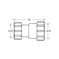 Трубный компрессионный переходник McAlpine Ду=40мм х Ду=50 мм., белый 4050H-WH
