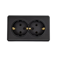 Розетка Metronex Electric Mega Black двойная с заземлением FRZ00010222CMT