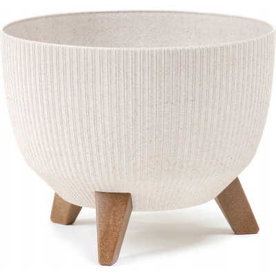 LAMELA Sp.z o. 963 Кашпо ROMA ECO wood Jumper на ножках d29см h23см 9,3л белый 065011