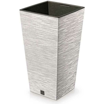 Prosperplast DFSH400WS449W Кашпо выс FURU SQUARE ECO WOOD 395мм395ммh755мм белый с вклад 067426