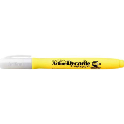 Artline Маркер с пигментными чернилами Decorite, плоский наконечник 3,0 мм, желтый EDF3-309