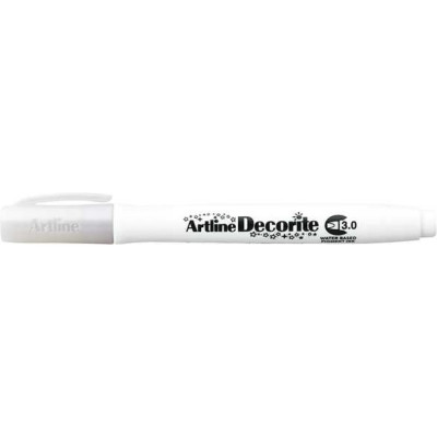 Artline Маркер с пигментными чернилами Decorite, плоский наконечник 3,0 мм, белый EDF3-286