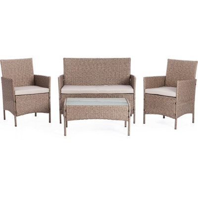 Tetchair Лаундж сет (диван+2кресла+столик+подушки) (mod. 210013 А) пластиковый ротанг, 11947
