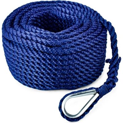 Skipper Трос (конец) якорный трёхпрядный, 16мм*30м, нейлон (нейлон, Артикул: ) SK-TAN3ST1630BL