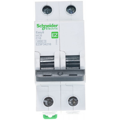 Модульный автомат Schneider Electric EASY 9 2п C 16А 4.5кА EZ9F34216