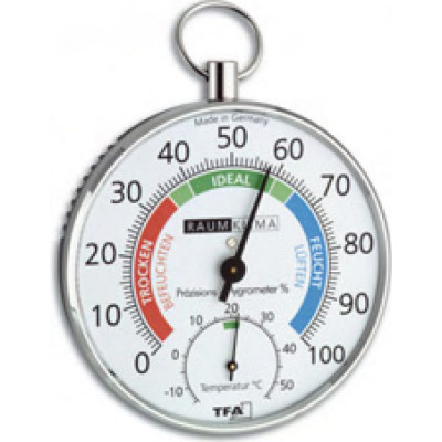 TFA Термогигрометр, металл/пластик, хром 45.2027