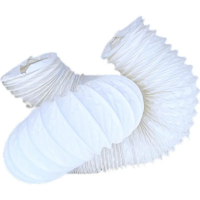 Гибкий полимерный пвх воздуховод DEC International PVC White -102 мм, 10 м P102/10