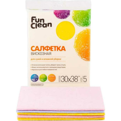 Сухая салфетка для сухой и влажной уборки Fun Clean 6806