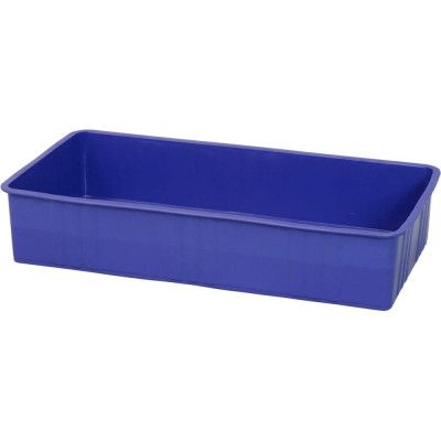 Ящик п/э 362х236х85 для хранения и переноски продуктов, сплошной цв. синий 23075