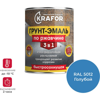 Грунт эмаль по ржавчине KRAFOR 250202