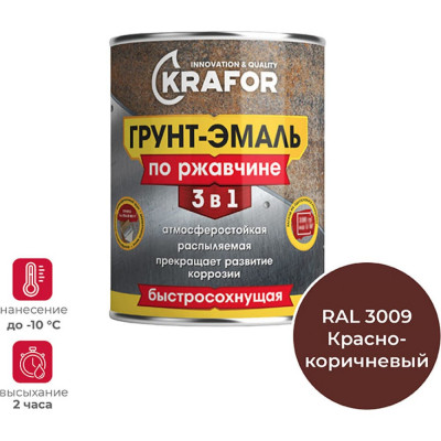 Грунт эмаль по ржавчине KRAFOR 250218