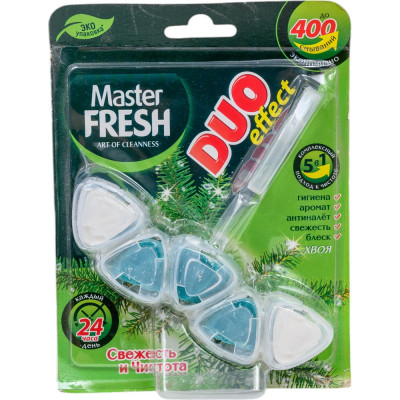 Master Fresh Подвесной блок для унитаза duo effect 5 в 1, хвоя 250641