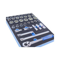 Набор торцевых головок с принадлежностями (1/2", ложемент, 37 предметов) KING TONY 9-4537MRV