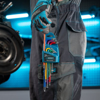 Набор экстрадлинных имбусовых ключей с магнитом GROSS TORX-TT T10-T50, S2, хром/краска, 9 шт. 16402