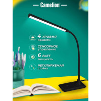 Настольный светильник, чёрный, LED, 6Вт, 230В, сенсорное включение, 4 уровня яркости, 4000К Camelion KD-792 C02 12489