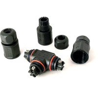 Водостойкий 3-полюсный разъем TTAF Elektronik, 250V 20A IP68 WPT-0303M20