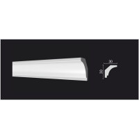 Потолочный карниз Decor-Dizayn ударопрочный влагостойкий под покраску 30Х30Х2000 мм DD37