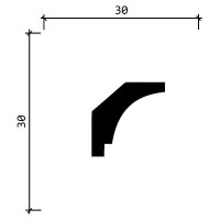 Потолочный карниз Decor-Dizayn ударопрочный влагостойкий под покраску 30Х30Х2000 мм DD37