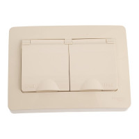 2-местная розетка Systeme Electric скрытой проводки Blanca 16А IP44 250В с заземлением бежевая BLNRS441127