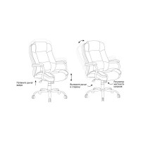 Кресло руководителя Helmi HL-ES01 Extra Strong повышенной прочности, экокожа черная, до 200 кг 274820