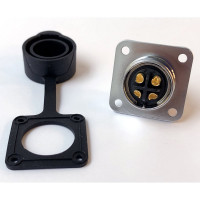4-полюсный водостойкий разъём TTAF Elektronik IP67 в панель 500V 20A TT20-04F-PE-01-001