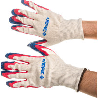 Перчатки с двойным нитриловым обливом ЗУБР Захват-2, размер L-XL, 10 пар 11454-K10