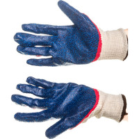 Перчатки с двойным нитриловым обливом ЗУБР Захват-2, размер L-XL, 10 пар 11454-K10