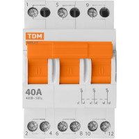 Модульный трехпозиционный переключатель TDM ELECTRIC МП-63 3P 40А SQ0224-0025