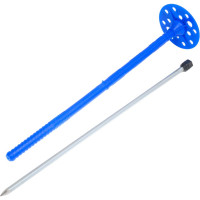 Дюбель для теплоизоляции с оц. гвоздем и термоголовкой INTERFIX 10x260, 400 шт. 20020