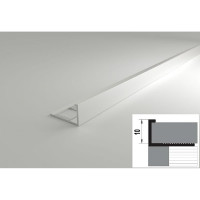 Профиль окантовочный L-образный алюминиевый ЛУКА 10 мм, 2,7 м, Белый глянец УТ000048699
