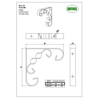 Декоративный кронштейн Amig черный 20-150x150