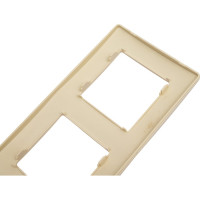 Рамка для розеток и выключателей ЭРА Серия 12 на 4 поста, Сатин, слоновая кость Б0052530