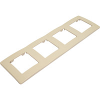 Рамка для розеток и выключателей ЭРА Серия 12 на 4 поста, Сатин, слоновая кость Б0052530