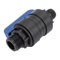 Компрессионный шаровой кран VALFEX ПНД НР/НР резьба разборный 1"-3/4" Ду20 1210220100034