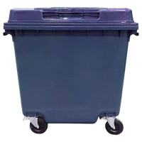 Мусорный контейнер Тара.ру полиэтилен, 1100 л, на колёсах, цвет синий 25572