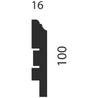 Плинтус COSCA DECOR AP77 под покраску, белый, 100x16x2400 мм, МДФ, с пазом СПБ098264