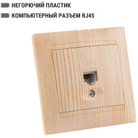 Розетка TDM ELECTRIC компьютерная RJ45 сосна серии "Лама" SQ1815-0316