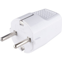 Прямая вилка TDM ELECTRIC с заземлением, белая, c перфорацией, 10А, 250В SQ1806-0197