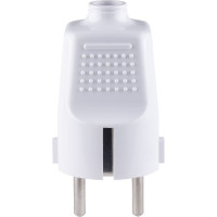 Прямая вилка TDM ELECTRIC с заземлением, белая, c перфорацией, 10А, 250В SQ1806-0197