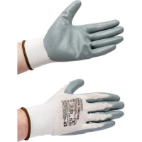 Нейлоновые перчатки с нитриловым покрытием Armprotect, белый/серый, р.8 3500/NN100