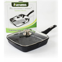 Квадратная сковорода-гриль Мечта АП Гранит star 26х26 см, с ручкой и стеклянной крышкой с066803