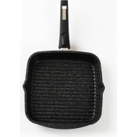 Квадратная сковорода-гриль Мечта АП Гранит star 26х26 см, с ручкой и стеклянной крышкой с066803