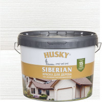 Краска для дерева белая акриловая HUSKY SIBERIAN 9 л База А 28049