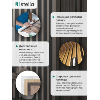 Интерьерная рейка STELLA Бриона МДФ, 16x40x2700 мм, Black Edition, упаковка 8 шт. ЦБ-00007388