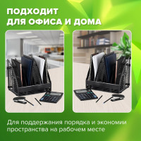 Вертикальный лоток для бумаг STAFF Basic, 245x320x285 мм, 6 отделений, сетчатый сборный 237946