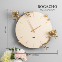 Настенные часы BOGACHO Терра бежевого цвета диаметр 37 см 43013/бронзовый