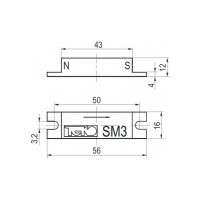 Магнитная система ТЕКО SM3, 56х12х16, магнит Феррит, 00-00027573