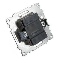 1-клавишный переключатель STEKKER (механизм), GLS10-7105-03, 250V, 10А, серия Катрин, серебро 39576