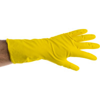 Хозяйственные перчатки PACLAN латекс, х/б напыление, разм M, желтые, Practi Universal 407671